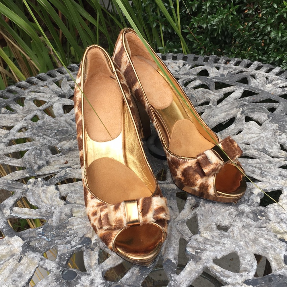Animal Print Pumps - pony hair